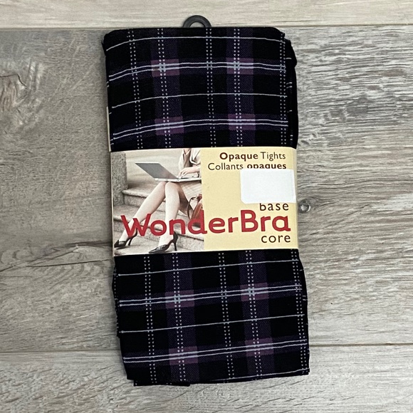 Wonderbra Opaque Plaid Tights NWT - Picture 2 of 3